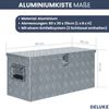 Aluminiumbox mit Deckel - Abschließbar | Alubox Deichselbox Alu Anhängerbox Werkzeugkiste Metall Transportbox Metallkiste, 80x30x35cm Silber Bild 3