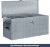Aluminiumbox mit Deckel - Abschließbar | Alubox Deichselbox Alu Anhängerbox Werkzeugkiste Metall Transportbox Metallkiste, 80x30x35cm Silber Bild 2