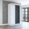 Schwebetürenschrank PAX 2-türig Schrank 120 cm (mit Spiegel) Farbe: Weiß , schwarz Bild 2