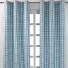 Homescapes Gardine Blau karierter Ösenvorhang im 2er Pack, B 137 cm x L 117 cm Bild 2