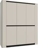 Forte VODOL Kleiderschrank 190, moderner Schrank, 2-türig, Drehtürenschrank, Holzwerkstoff, Kaschmir|Beige , 190,2 cm breit x 213,6 cm hoch x 62,7 cm tief Bild 3