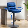CLP 2er Set Barhocker Damar Samt höhenverstellbar und drehbar,blau schwarz Bild 4