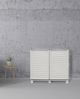 Dmora Arlinda Outdoor-Garderobe, Outdoor-Möbel, Mehrzweck-Balkongarderobe, Outdoor-Schrank, 100 % Made in Italy, Hellgrau, 100 x 39 x 92 cm Bild 2