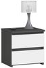 Home Collective Kommode 40 cm breit Holz Highboard Sideboard für Flur Schlafzimmer Wohnzimmer (Mehrzweckschrank Schrank schmal Kommode Schlafzimmer mit Schubladen), Kinderzimmer Organizer, 40 cm hoch mit 2 Schubladen graphit-weiß Bild 4