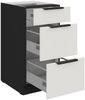 Küchen Unterschrank 40 cm Küche ARIA Weiss ultra matt + Schwarz matt, hochwertige Fronten mit Anti Fingerprint Beschichtung, Soft-Close Küchenzeile Küchenblock Bild 3