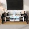 Lowboard, 145/30/51 cm, TV-Schrank, Fernsehtisch, Fernsehschrank für Wohnzimmer, stehend, glänzend Bild 4