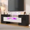 Lowboard, 145/30/51 cm, TV-Schrank, Fernsehtisch, Fernsehschrank für Wohnzimmer, stehend, glänzend Bild 2