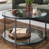 Couchtisch 80x80x45 cm Glas / Metall Wohnzimmertisch Rund Modern Bild 2