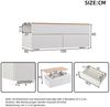 KLAM HOME Couchtisch 100*50*40cm couchtisch Höhenverstellbarer Kaffeetisch mit Stauraum (wohnzimmertisch mit 2 schubladen,Sofatisch mit halboffenem Stauraum), Beistelltisch in Weiß + Holzfarbe Bild 2