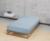 biberna Feinjersey-Spannbetttuch, 100 % Baumwolle, taubenblau, 1x 180x200 cm - 200x200 cm Bild 3
