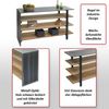 Regal HWC-L75, Wohnregal Bücherregal Schuhregal Sideboard, Massiv-Holz Industrial 72x119x40cm MVG natur mit Metall-Optik Bild 2