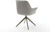 Delife Drehstuhl Kaira-Flex Strukturstoff, Kreuzgestell breit, Effektfinish Titan, 360° drehbar, Wippfunktion, Soft Grau, 65x60x85 cm Bild 5