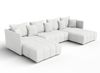 AX LIVING Sofa U Form mit Schlaffunktion Veliro U Weiß, 345 cm breit Bild 2