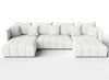 AX LIVING Sofa U Form mit Schlaffunktion Veliro U Weiß, 345 cm breit Bild 3