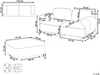 Modulsofa 2-Sitzer AMLI Stoff Beige mit Ottomane Bild 2