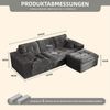 LITBIRD Ecksofa 3-Sitzer Sofa mit Marshmallow-Softpolster & Modulares Recamiere Sofa, 1 Teile, Cordstoff Schlafsofa & Relaxsofa, Wohnzimmer Sofa Bild 2