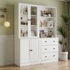 VOWNER Bücherregal 5-stöckiges Bücherregal mit Glastüren, 180 cm Vitrinenschrank, 2-tlg, multifunktionaler Küchenschrank Hochschrank & Buffetschrank Bild 3