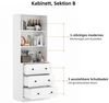 VOWNER Bücherregal 5-stöckiges Bücherregal mit Glastüren, 180 cm Vitrinenschrank, 2-tlg, multifunktionaler Küchenschrank Hochschrank & Buffetschrank Bild 4
