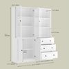 VOWNER Bücherregal 5-stöckiges Bücherregal mit Glastüren, 180 cm Vitrinenschrank, 2-tlg, multifunktionaler Küchenschrank Hochschrank & Buffetschrank Bild 2