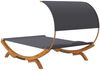 vidaXL Sonnenliege mit Dach 165x203x126 cm Bugholz Massiv Anthrazit 313954 Bild 5