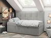 Kinderbett BANCO, Boxspringbetten für Kinderzimmer, Jugendbett, Einzelbett mit Matratze - Hellgrau Stoff - Topper Visco Bild 3