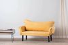 Dmora 2-Sitzer SchlafsofaHone, Verwandelbares Sofa, Lineare Stoffstruktur, Schlafsessel mit Stauraum, 140x65 h70 cm, Gelb Bild 2