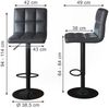 Barhocker 2er Set Sena Grau/Schwarz 42 x 94 cm Vicco Bild 2