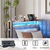 Merax Polsterbett 90 X 200cm Daybett Schlafsofa, Einzelbett mit 2 Schubladen und LED-Nachttischlampe, USB- und Typ-C-Anschluss, Hellgrau Bild 5