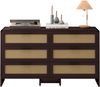 Kommode Kleiderschrank Rattan 6 Schubladen Walnuss Arc Shaped Corner Aufbewahrung Sideboard Dressingtable Bild 4