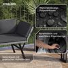 STEELSØN 'Elytra' Polyrattan Gartenbank mit Liegefunktion, inkl. Kissen, grau-meliert/anthrazit, wetterfest, mit verstellbaren Armlehnen Bild 5