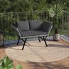 STEELSØN 'Elytra' Polyrattan Gartenbank mit Liegefunktion, inkl. Kissen, grau-meliert/anthrazit, wetterfest, mit verstellbaren Armlehnen Bild 2