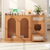 Katzenmöbel mit verstecktem Katzenklo, Katzenbett, Futterstation und Aufbewahrung,Katzenklo-Schrank mit Sideboard-Design Bild 4