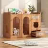 Katzenmöbel mit verstecktem Katzenklo, Katzenbett, Futterstation und Aufbewahrung,Katzenklo-Schrank mit Sideboard-Design Bild 3