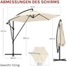 Woltu Sonnenschirm, φ310cm, UV-Schutz Strandschirm, Neigbar und Tragbar, mit Abdeckung Bild 3