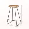 Barhocker Set Akazienholz ohne Lehne, klassisch, natur, 4er-Set, stabile Metallbeine Bild 3