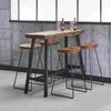 Barhocker Set Akazienholz ohne Lehne, klassisch, natur, 4er-Set, stabile Metallbeine Bild 2