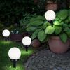 3er Set LED Solarkugel weiß, Erdspieß, DxH 10x38 cm Bild 4