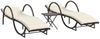 vidaXL Sonnenliegen 2 Stk. mit Tisch Braun Poly Rattan 368264 Bild 2