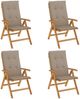 vidaXL Gartenstühle mit Kissen 4 Stk. Massivholz Teak 3196471 Bild 3