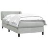 vidaXL Boxspringbett mit Matratze Hellgrau 80x210 cm Samt 3317421 Bild 3