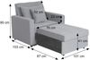 Schlafsessel HWC-L90, Klappsessel Schlafsofa Gästebett Relaxsessel, Liegefläche 197x103cm Stoff/Textil ~ taupe Bild 3