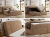 Boxspringbett DAGOS 200 x 200 cm mit Kopfteil, Lattenrost und Stauraum – Doppelbett mit Matratze & Topper Visco , stabile Konstruktion, Bettkasten, modernes Design - Hellbraun Schenille grob gewebt - H3 Bild 2