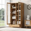 Vitrine 80 x 40 x 160 cm aus MDF und Glas, mit Schublade, Türen und versetzten Fächern Bild 5