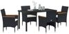 vidaXL Garten Essgruppe mit Kissen 5 pcs Schwarz Poly-Rattan 3379753 Bild 3