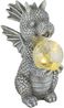 LED Solarleuchte, Drache mit Glaskugel, grau, H 27,5 cm Bild 2