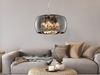 Kristall LED Pendelleuchte Glas Chrom verspiegelt & Rauchglas Optik Ø 40cm Bild 5