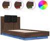 vidaXL Bettgestell mit Kopfteil und LED-Leuchten Braun Eiche 90x190 cm 3210065 Bild 2