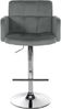 CLP 2er Set Barhocker Los Angeles Samtbezug höhenverstellbar drehbar bis 150 kg,grau chrom Bild 4