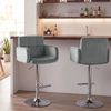 CLP 2er Set Barhocker Los Angeles Samtbezug höhenverstellbar drehbar bis 150 kg,grau chrom Bild 3