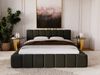 GRAINGOLD Alicante Doppelbett 160x200, Polsterbett mit Bettkasten und Kopfteil, Velour-Stoff, Dunkelgrau Bild 3